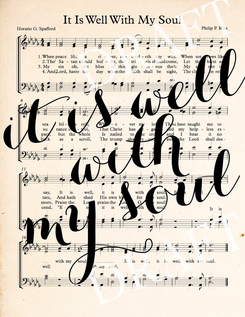 Printable Hymn Art It is Well - Etsy