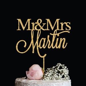 Topper De Gateau De Mariage Personnalise Avec Votre Nom De Etsy