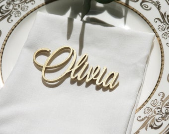 Laser Cut Wooden Place Cards - Custom Baltic Birch Names