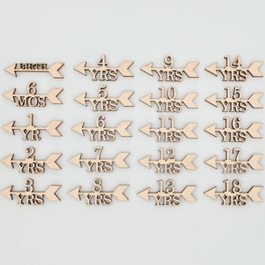 Hoogtemarkeringspijlen voor liniaal voor groeimeters - houten, set van 20, add-on voor groeimeter