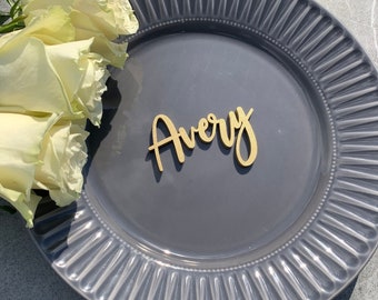 Custom Wedding place cards, Personalized Dinner name plates, Romantic Wooden Escort Cards, Table Decoration, Place Setting tags