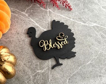 Personalized Thanksgiving Place Cards, Custom Turkey Name Cards, Wooden Fall Table Decor, Friendsgiving Place Settings, Autumn Dinner Party