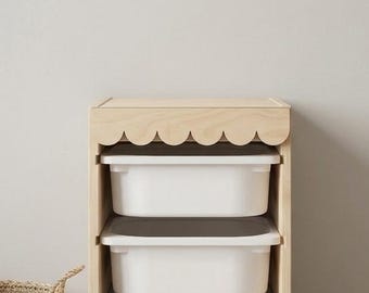 Wooden Scallop Trim for TROFAST storage combination Single Unit | IKEA Hack Toy Storage | Montessori Kids Room Shelf Decor