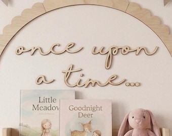 Once Upon a Time Wooden Wall Sign | Kids Room Decor | Nursery Wall Decor | Wooden Wall Cutout | Wooden Wall Lettering