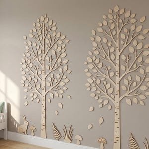 Woodland Tree Wall Decor, Wooden Tree Nursery Decor, Large Tree Wall Art, Kids Room Decor, Forest Nursery Decor, Woodland Nursery Decor