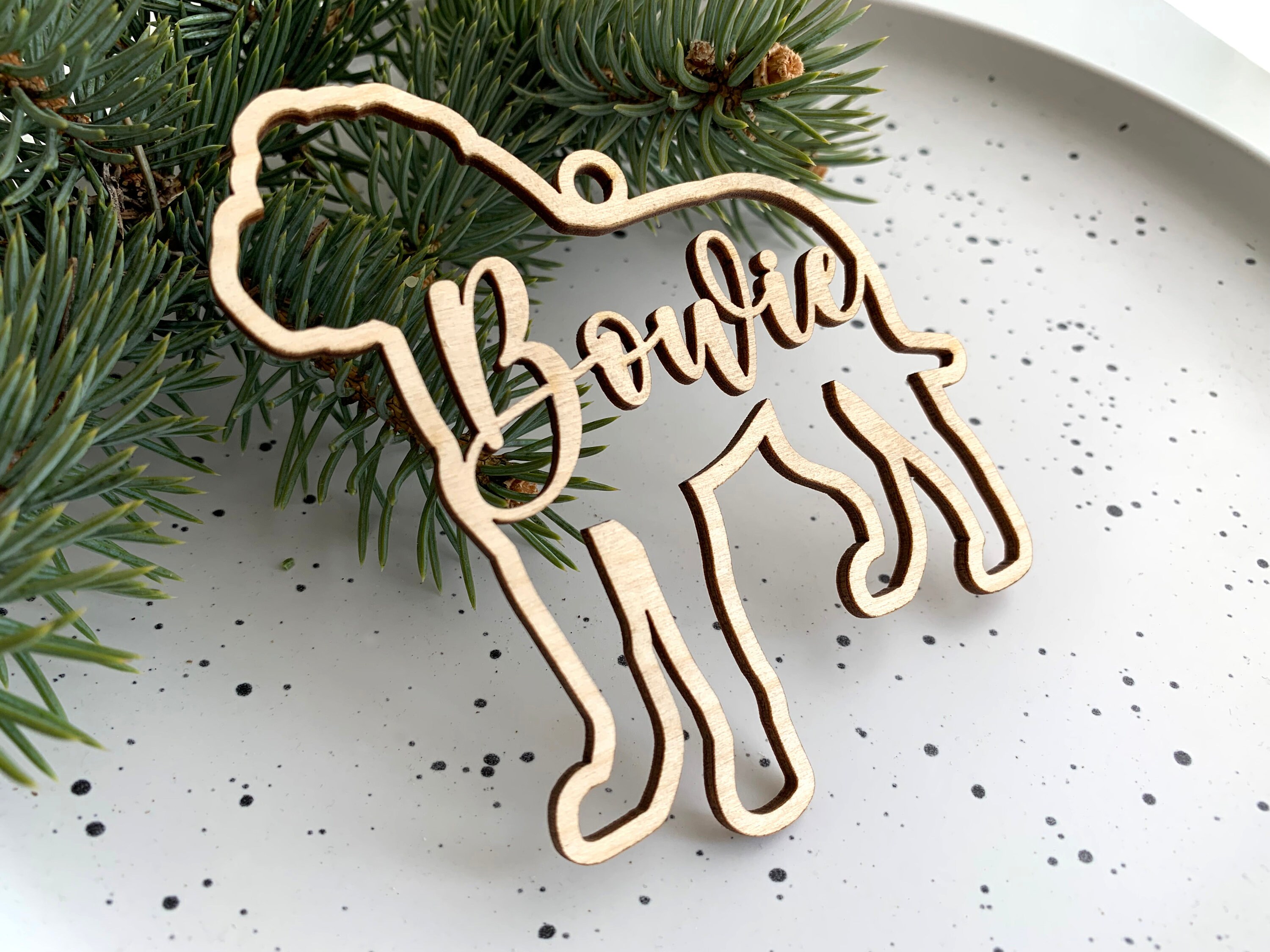 Bullmastiff Dog Ornament, Personalized Dog Breed Ornament, Custom Christmas Ornament, Wooden Pet Ornament, Christmas Tree Decor