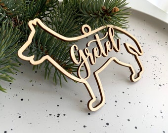 German Shepherd Dog Ornament, Personalized Dog Breed Ornament, Custom Christmas Ornament, Wooden Pet Ornament, Christmas Tree Decor