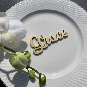 Hochzeit Tischkarten, personalisierte Dinner Namensschilder, romantische hölzerne Eskortkarten, Tischdekoration, benutzerdefinierte Gedeck Tags