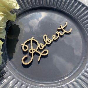 Benutzerdefinierte Namensteller, Hochzeit Platzkarten, personalisierte Abendessen Tischkarten, romantische hölzerne Eskortkarten, Tischdekoration, Gedeck tags