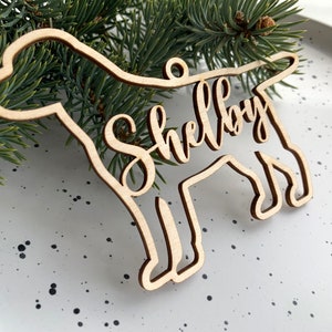 Ornement de chien Labrador Retriever, ornement de race de chien personnalisé, ornement de Noël personnalisé, ornement en bois pour animaux de compagnie, décor d'arbre de Noël