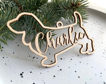 Basset Hound Dog Ornament, Personalized Dog Breed Ornament, Custom Christmas Ornament, Wooden Pet Ornament, Christmas Tree Decor