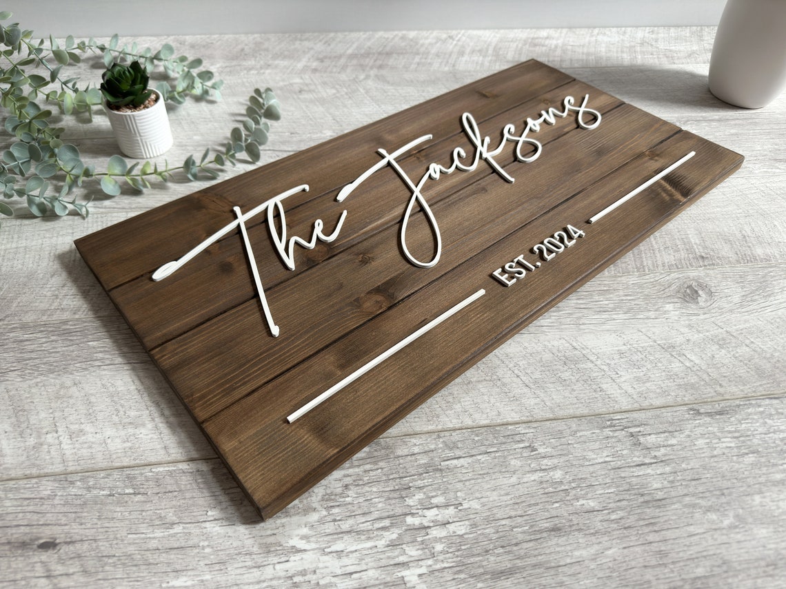 Custom Wood Sign, Personalized Family Name Sign, Wedding Gift, Last ...