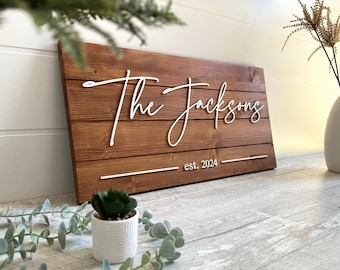 Custom Wood Sign, Personalized Family Name Sign, Wedding Gift, Last Name Pallet Sign, Anniversary Gift, Home Wall Decor