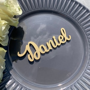Hochzeit Tischkarten, personalisierte Dinner Namensschilder, romantische hölzerne Eskortkarten, Tischdekoration, benutzerdefinierte Gedeck Tags