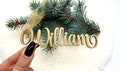 Custom Christmas Stocking Name Tags,  Personalized Gift Tags, Wood Name Tags, Dinner Place Card Names, Christmas tree ornament