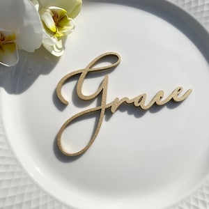 Hochzeit Tischkarten, personalisierte Dinner Namensschilder, elegante hölzerne Geleitkarten, Tischdekoration, benutzerdefinierte Gedeck Tags, Gold