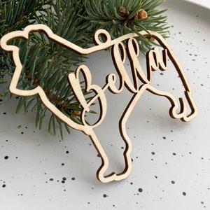Ornamento de cão border collie, ornamento personalizado de raça de cachorro, ornamento de natal personalizado, ornamento de madeira para animais de estimação, decoração de árvore de natal