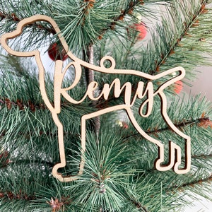 Vizsla Hund Ornament, personalisierte Hunderasse Ornament, benutzerdefinierte Weihnachtsverzierung, hölzerne Haustierverzierung, Weihnachtsbaum-Dekor