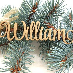 Custom Christmas Stocking Name Tags, Personalized Gift Tags, Wood Name Tags, Dinner Place Card Names, Christmas tree ornament image 3