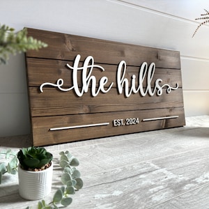 Custom Wood Sign, Personalized Family Name Sign, Wedding Gift, Last Name Pallet Sign, Anniversary Gift, Home Wall Decor