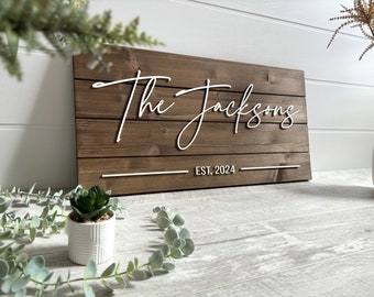 Custom Wood Sign, Personalized Family Name Sign, Wedding Gift, Last Name Pallet Sign, Anniversary Gift, Home Wall Decor