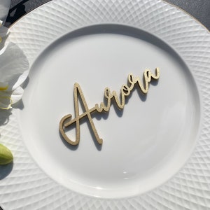 Wedding place cards, Personalized Name Plates, Custom Dinner Place Cards, Wooden Escort Cards, Table Decoration, Gold Place Setting tags