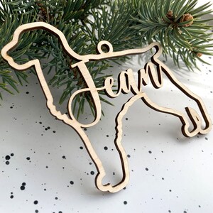 Ornamento per cani Brittany Spaniel, Ornamento di razza di cane personalizzato, Ornamento di Natale personalizzato, Ornamento per animali domestici in legno, Decorazione dell'albero di Natale