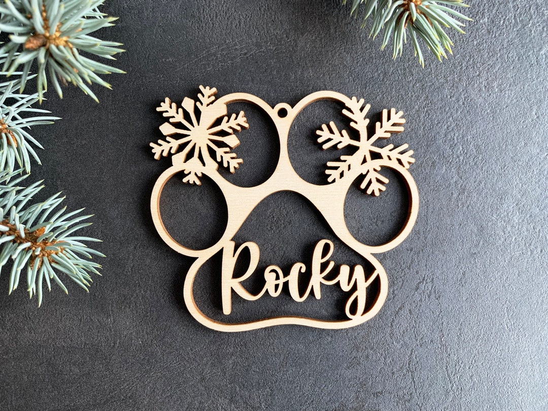 Custom Dog Paw Ornament, Personalized Cat Paw Print Ornament for ...