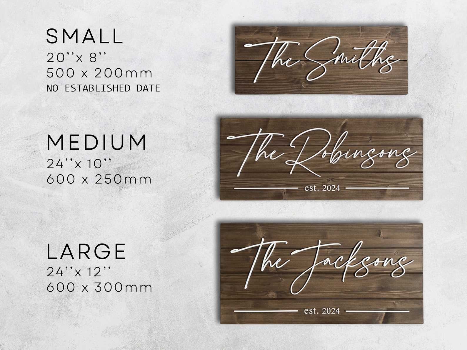 Custom Family Name Wood Sign, 3D Lettering, Wedding Gift - Etsy