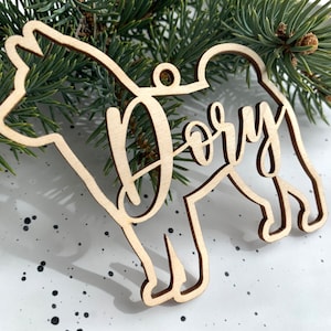 Shiba Inu Dog Ornament, Personalized Dog Breed Ornament, Custom Christmas Ornament, Wooden Pet Ornament, Christmas Tree Decor