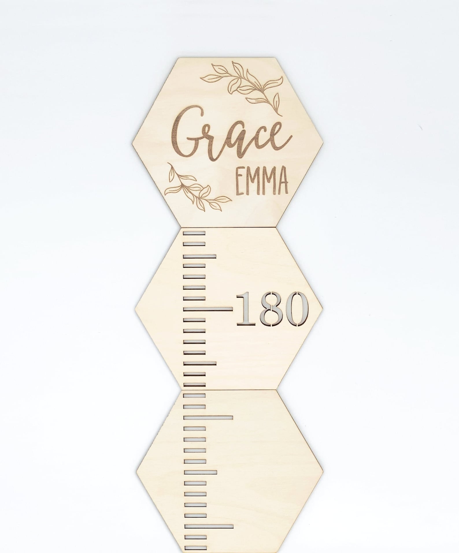 Growth Chart Ruler for Kids Wooden Growth Chart Metric, Hexagon Height ...