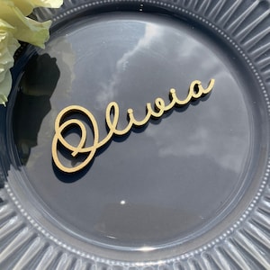 Benutzerdefinierte Namensteller, Hochzeit Platzkarten, personalisierte Abendessen Tischkarten, romantische hölzerne Eskortkarten, Tischdekoration, Gedeck tags