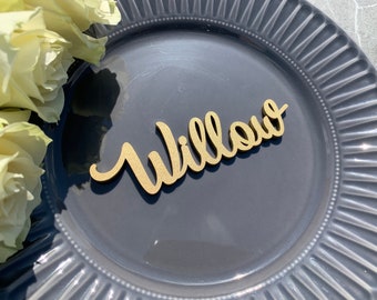 Wedding place cards, Personalized Dinner name plates, Romantic Wooden Escort Cards, Table Decoration, Custom Place Setting tags