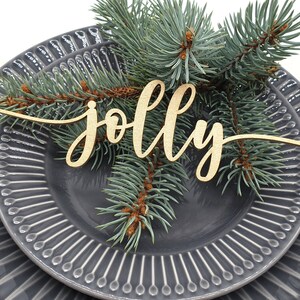 Jolly Tischkarten, Personalisierte Tischkarten, Personalisierte Tischdekoration, Tischdekoration, Merry Belive Holly Noel