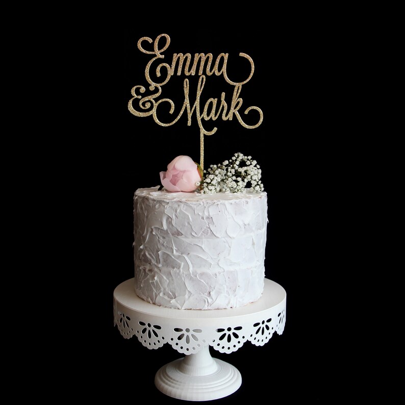 Custom Wedding Cake Topper With First Names Personalized Etsy