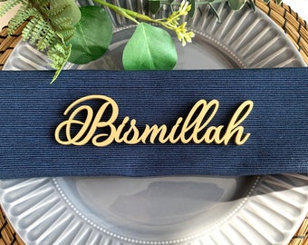 Personalized Bismillah Place Card, Laser Cut Ramadan Eid Decor