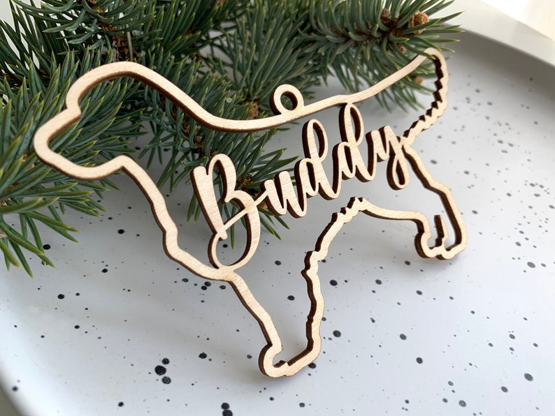 Golden Retriever Dog Ornament, Personalized Dog Breed Ornament, Custom Christmas Ornament, Wooden Pet Ornament, Christmas Tree Decor