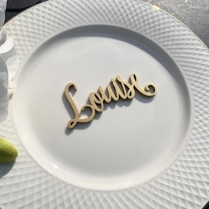 Hochzeit Tischkarten, personalisierte Dinner Namensschilder, elegante hölzerne Geleitkarten, Tischdekoration, benutzerdefinierte Gedeck Tags, Gold
