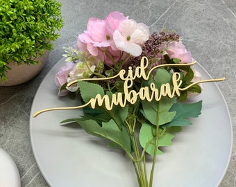 Eid Mubarak Place Cards, Laser Cut Baltic Birch, Ramadan Dinner Decor