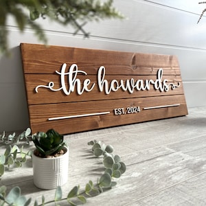 Custom Wood Sign, Personalized Family Name Sign, Wedding Gift, Last Name Pallet Sign, Anniversary Gift, Home Wall Decor