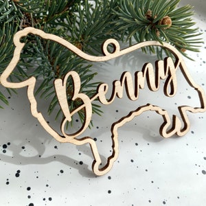 Ornamento áspero de collie, ornamento personalizado de raça de cachorro, ornamento de natal personalizado, ornamento de madeira para animais de estimação, decoração de árvore de natal