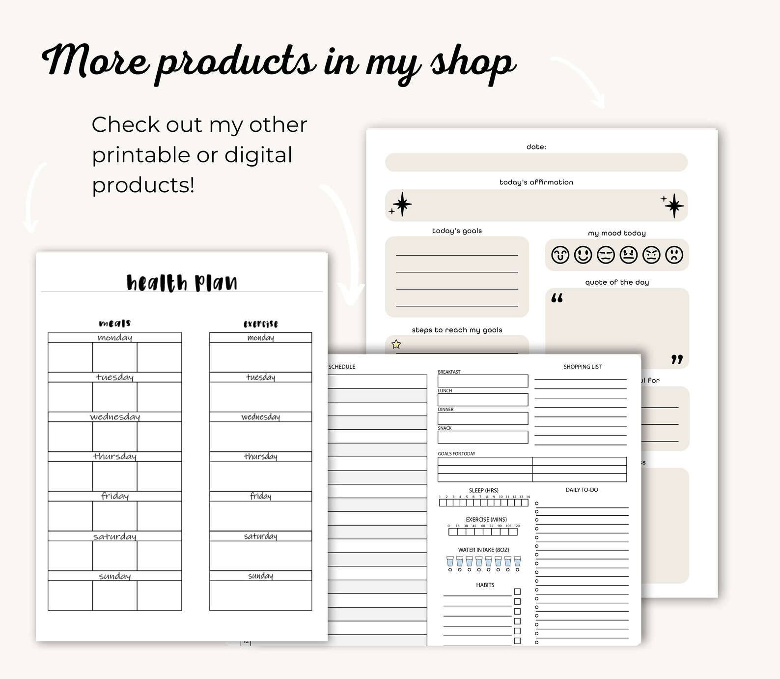 Bullet Journal Health Printable Sheet - Etsy
