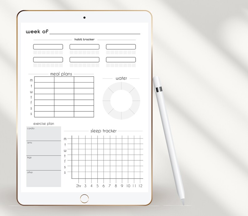Bullet Journal Health Printable Sheet - Etsy