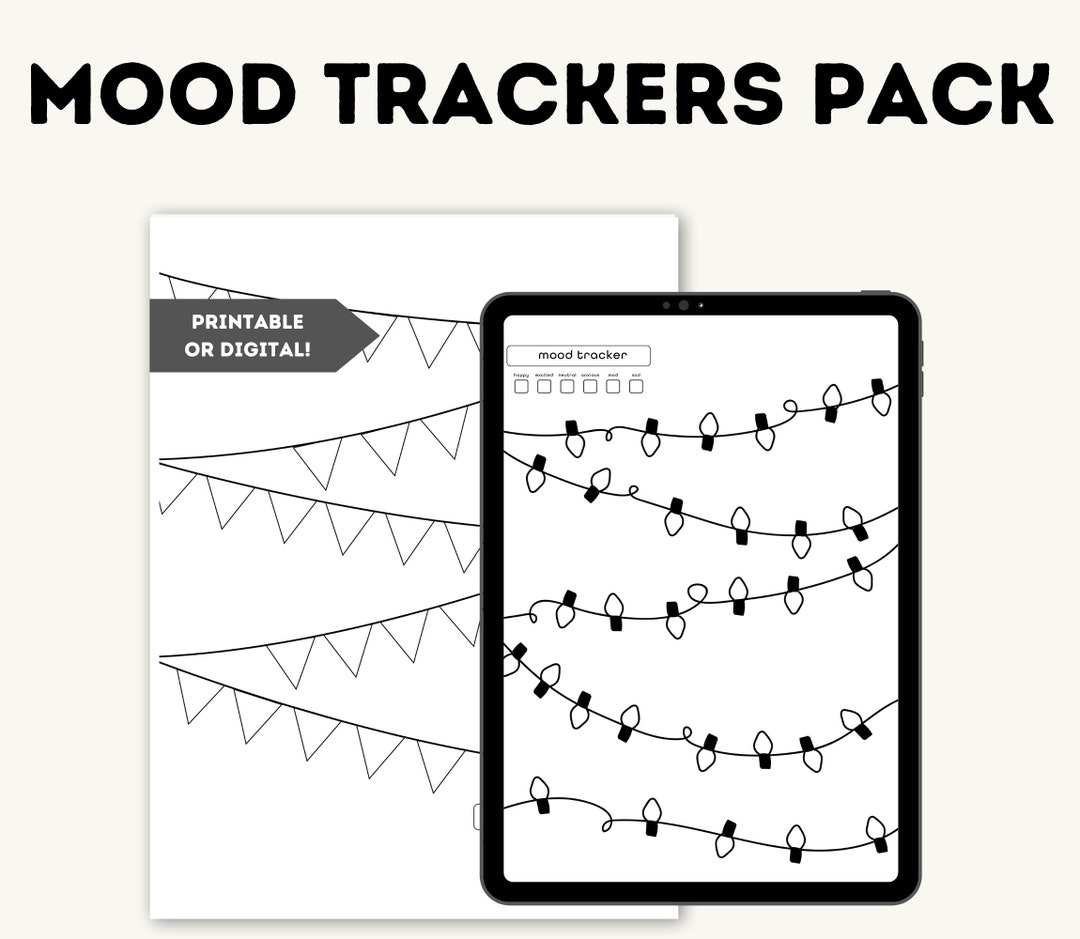 6 Mood Tracker Bullet Journal Sheets - Etsy