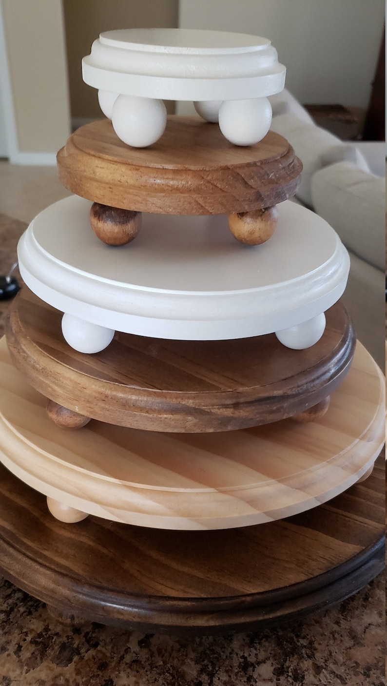 Round Wood Riser Kitchen Riser Home Display Riser Etsy