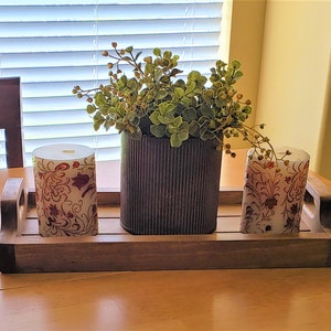 Handmade Wood Tray with built-in handles/Farmhouse/Home Decor/Tablescape/Gifts