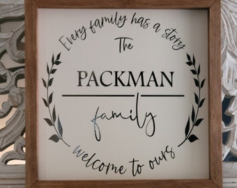 Every Family has a Story, welcome to ours customized wood sign - Family sign - Customized Family sign - Custom Gift