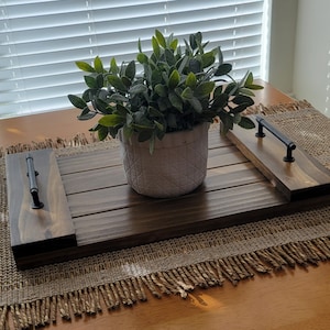 Wood Tray w/metal handles - Tablescape Decor - Handcrated Home Decor - Gifts