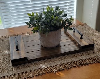Wood Tray w/metal handles - Tablescape Decor - Handcrated Home Decor - Gifts