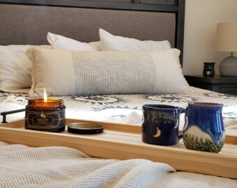 Handmade Wood Tray w/metal handles - Farmhouse Style - Tablescape Decor - Home Decor - Gifts